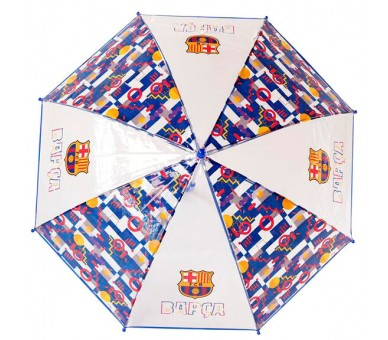 Paraguas manual transparente F.C. Barcelona 48cm