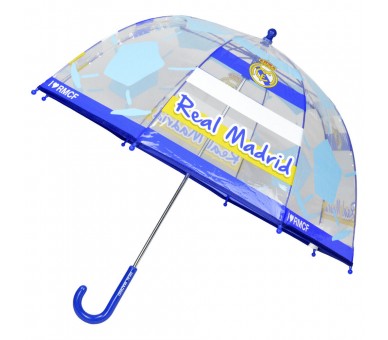 Paraguas manual burbuja transparente Real Madrid 48cm