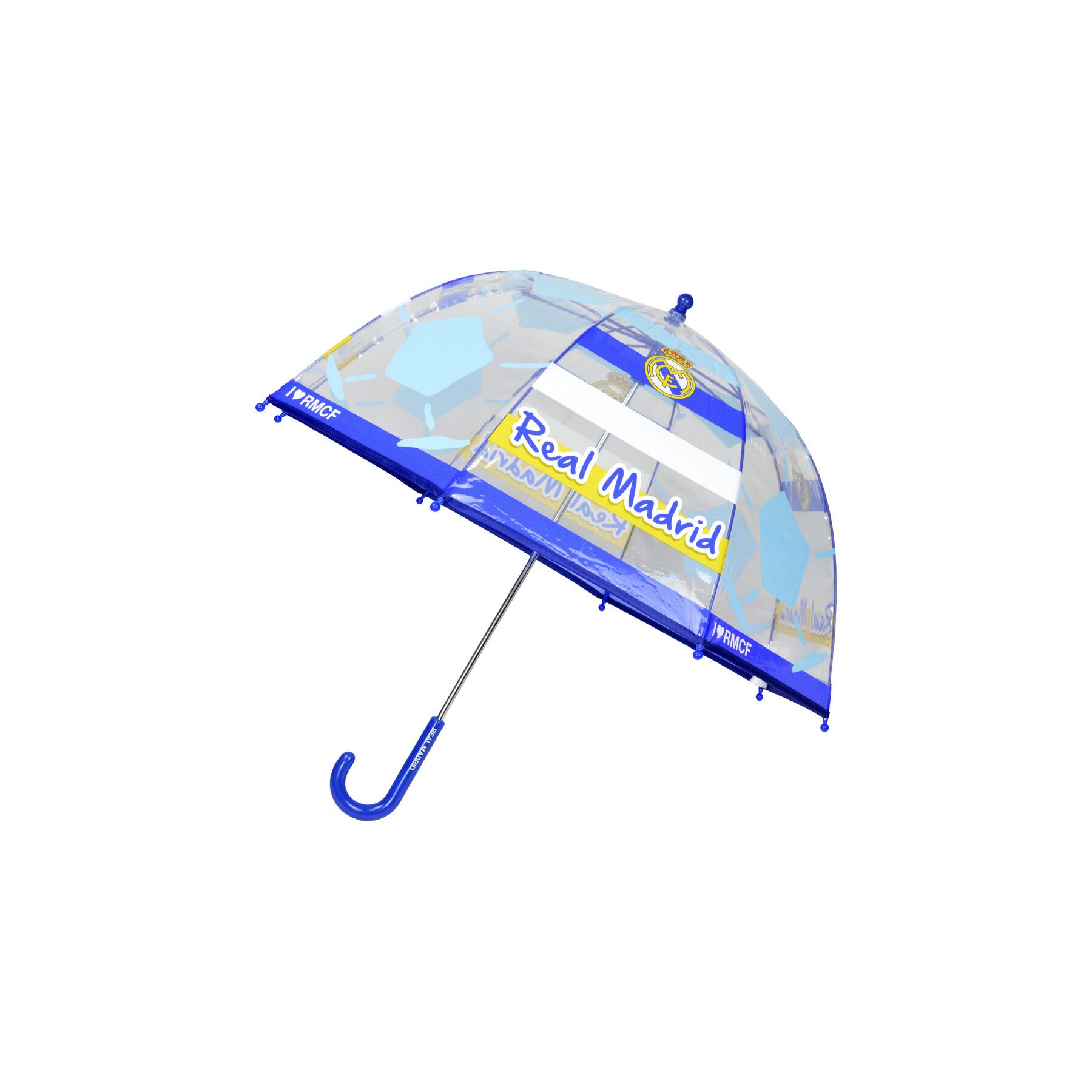 Paraguas manual burbuja transparente Real Madrid 48cm