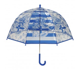 Paraguas manual burbuja transparente Deportivo de la Coruña 48cm