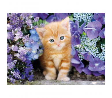 Puzzle Gato Rubio con Flores 500pzs