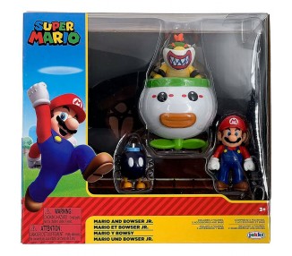 Blister Figuras Mario and Bowser Jr. Super Mario Bros 6cm