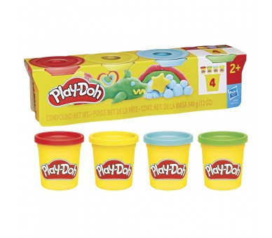 Set 4 Botes Plastilina Classic Play-Doh surtido