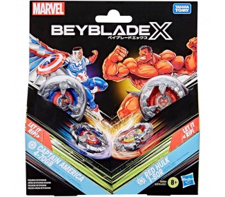 Juego Kit Inicial Capitan America 4-70GB & Red Hulk 1-80R Beyblade X