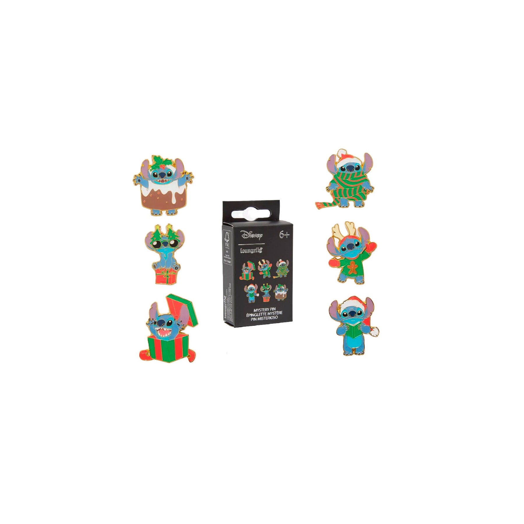 Blind Box Mystery Enamel Pin Holiday Stitch Disney Loungefly surtido