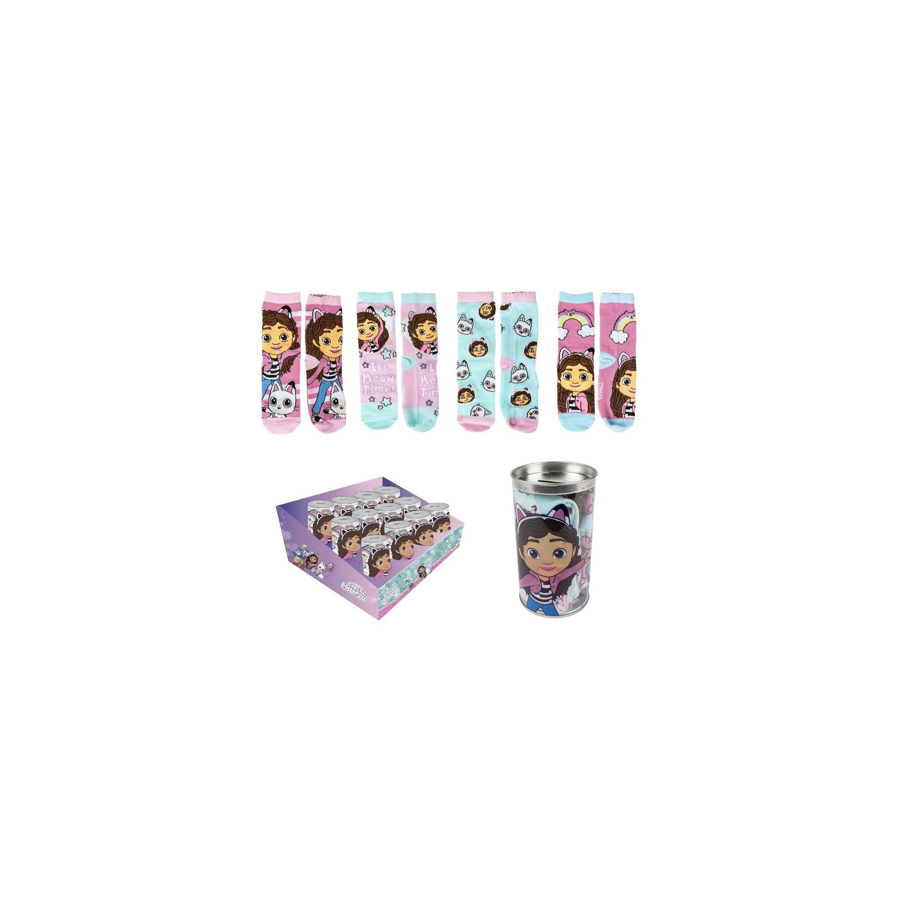 Hucha 4 pares calcetines La Casa de Muñecas de Gabby