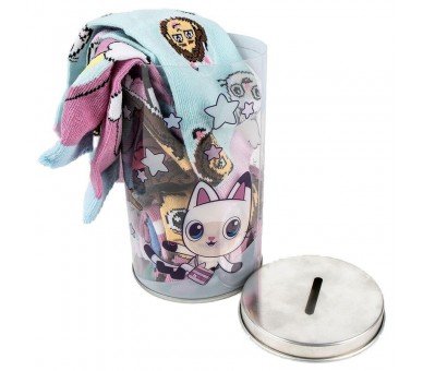 Hucha 4 pares calcetines La Casa de Muñecas de Gabby