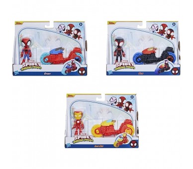 Vehiculo + figura Spidey Marvel 10cm surtido
