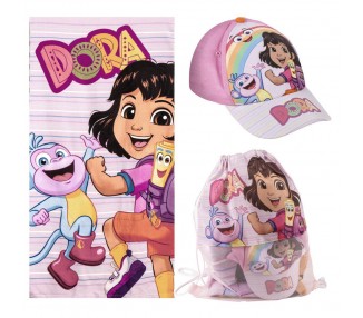 Set toalla + saco + gorra Dora la Exploradora
