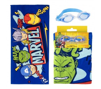 Set toalla + gafas natacion Vengadores Avengers Marvel