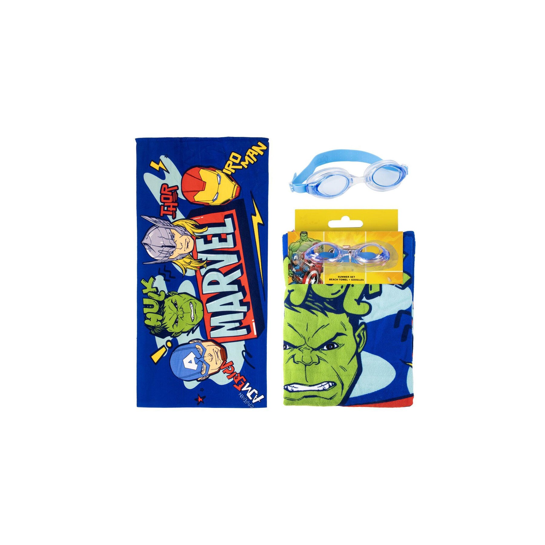 Set toalla + gafas natacion Vengadores Avengers Marvel