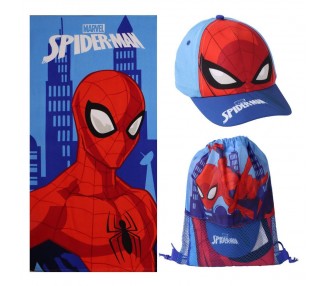 Set toalla + saco + gorra Spiderman Marvel