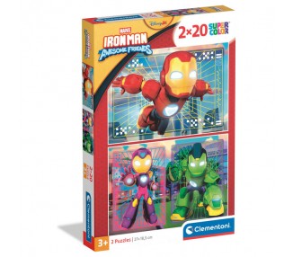 Puzzle Iron Man y Su Superequipo Marvel 2x20pzs