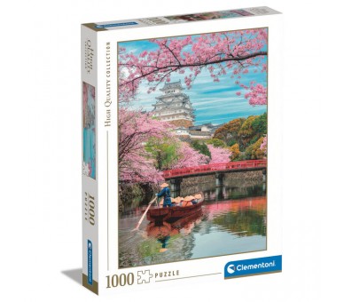 Puzzle El castillo de Himeji en Primavera 1000pzs