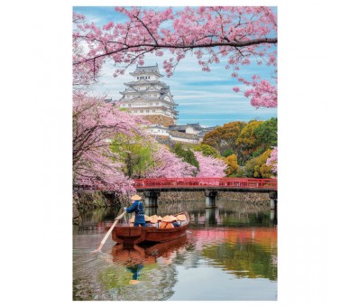 Puzzle El castillo de Himeji en Primavera 1000pzs