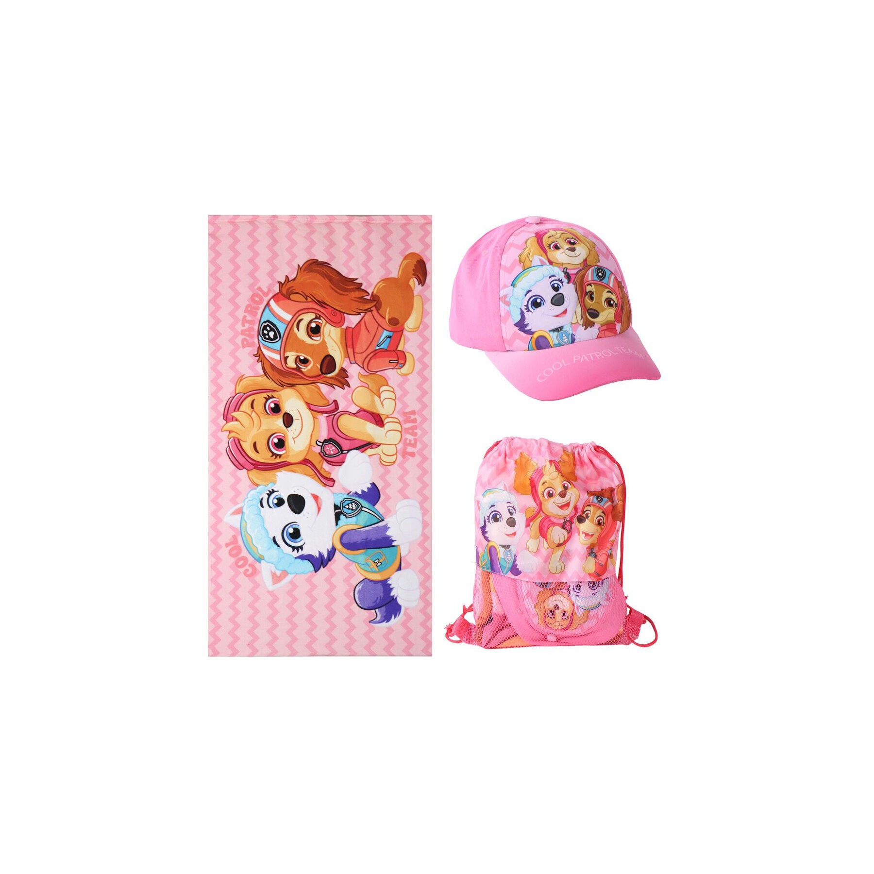 Set toalla + saco + gorra Patrulla Canina Paw Patrol