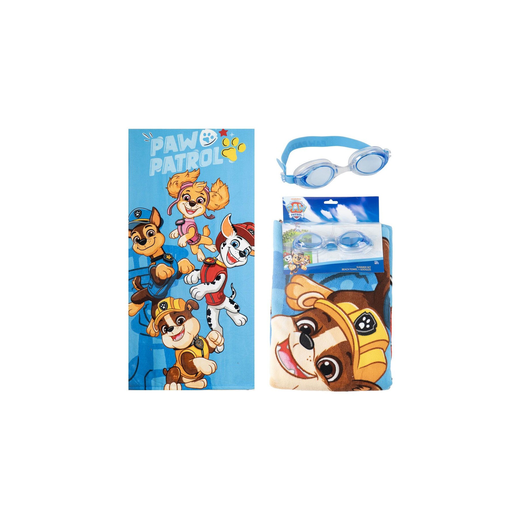 Set toalla + gafas natacion Patrulla Canina Paw Patrol