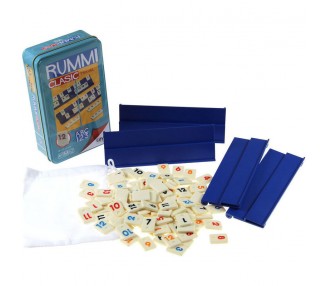 Juego Rummi viaje caja metalica