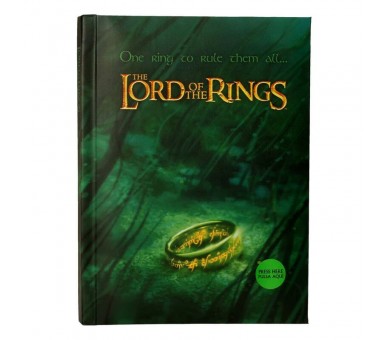 Cuaderno A5 One Ring To Rule Them All El Señor de los Anillos con luz