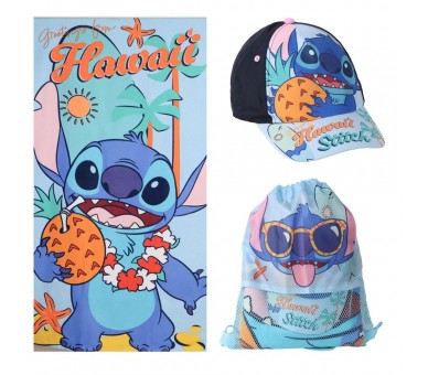 Set toalla + saco + gorra Stitch Disney
