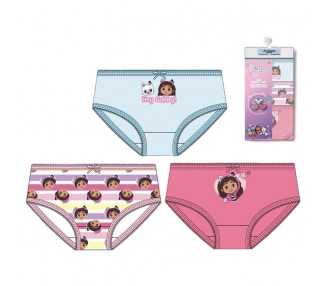Blister 3 braguitas La casa de Muñecas de Gabby surtido