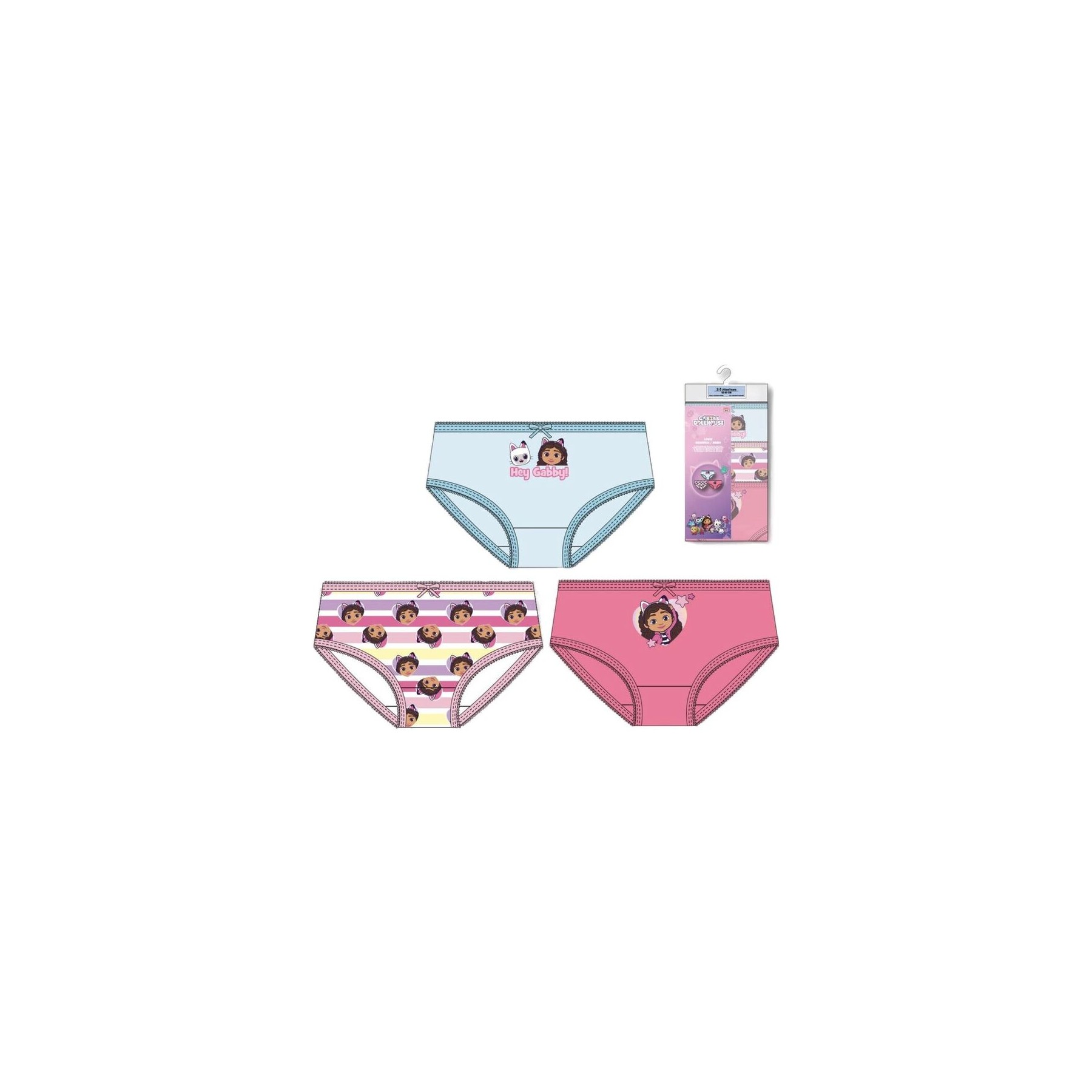 Blister 3 braguitas La casa de Muñecas de Gabby surtido