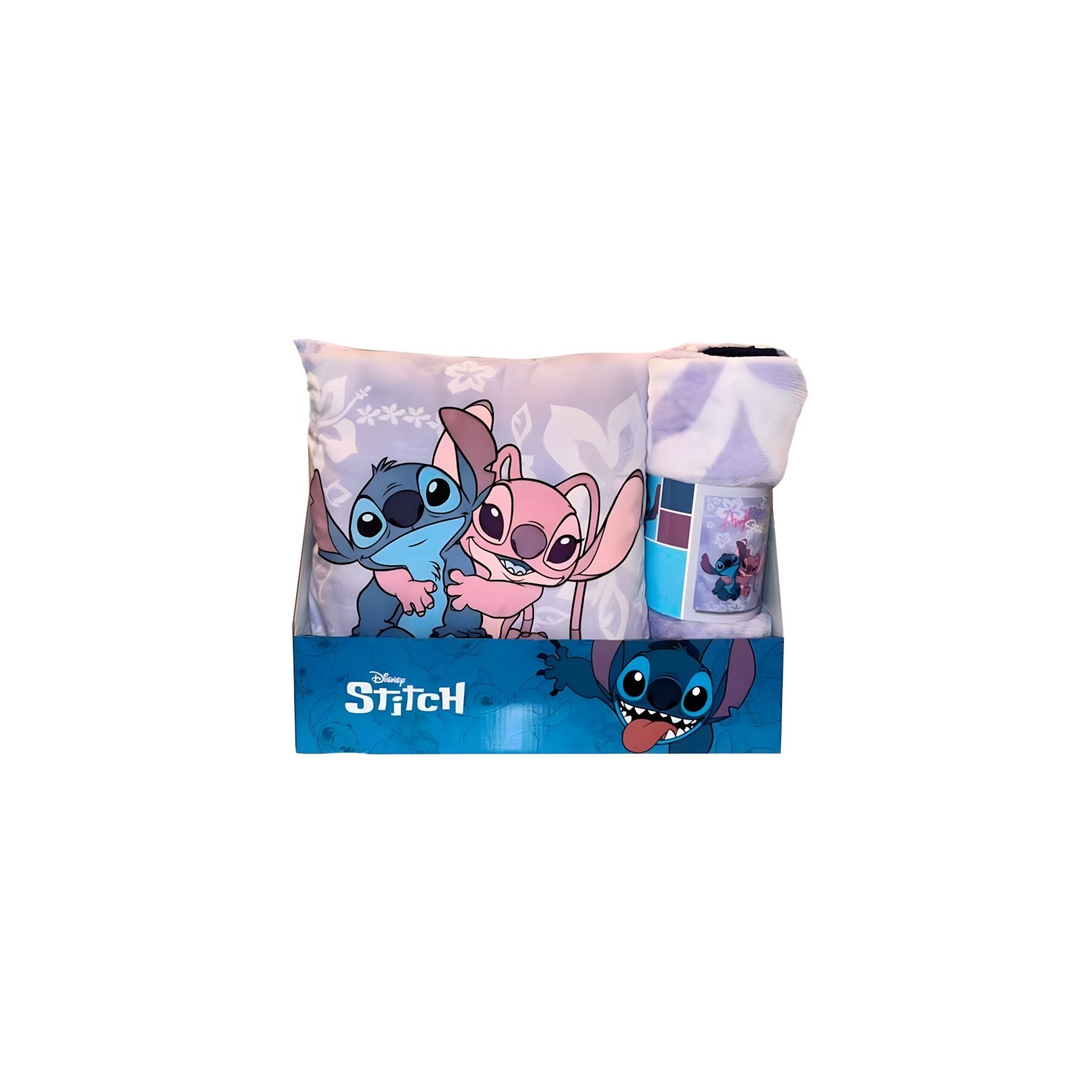 Set manta polar + cojin Angel & Stitch Disney
