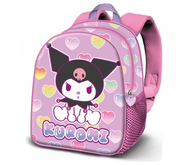 Mochila 3D Hearts Kuromi Hello Kitty 31cm