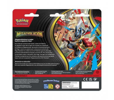 Blister cartas 3 sobres refuerzo Mega Evolucion Pokemon español