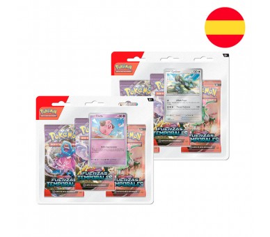 Blister cartas 3 sobres refuerzo Fuerzas Temporales Pokemon surtido español