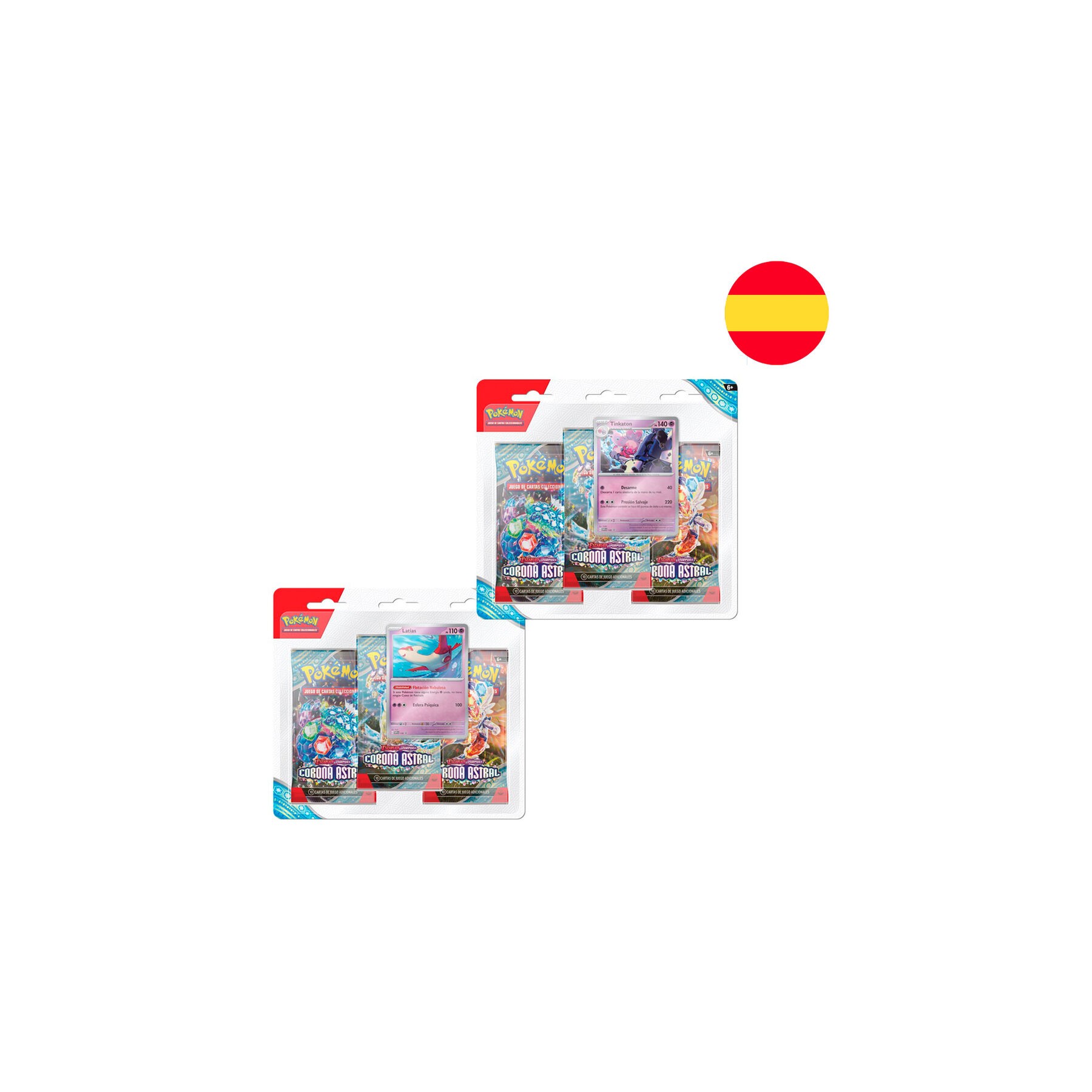 Blister juego cartas 3 sobres refuerzo Corona Astral Pokemon surtido español