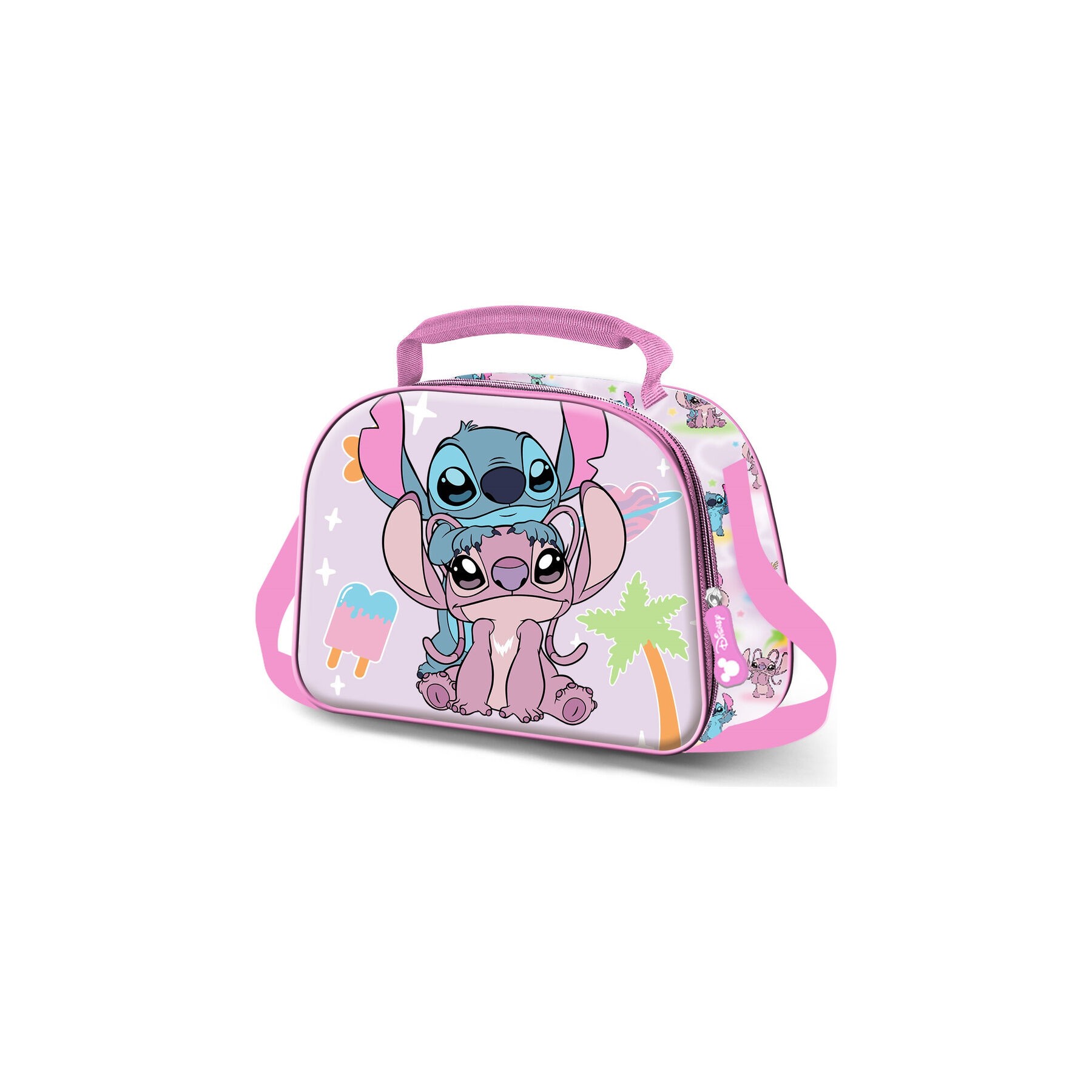 Bolsa portameriendas 3D Couple Angel & Stitch Disney