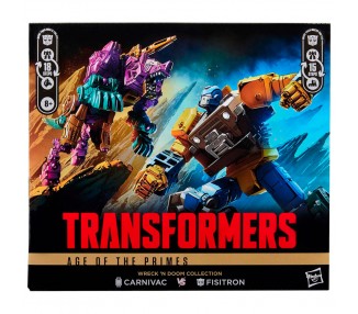 Set 2 figuras Fisitron & Carnivac Transformers Age of The Primes 14cm