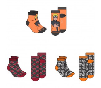 Set 3 calcetines Naruto Shippuden adulto surtido
