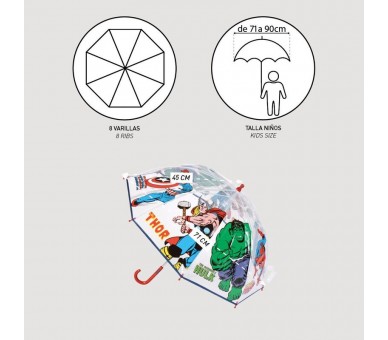 Paraguas manual burbuja Los Vengadores Avengers Marvel 45cm