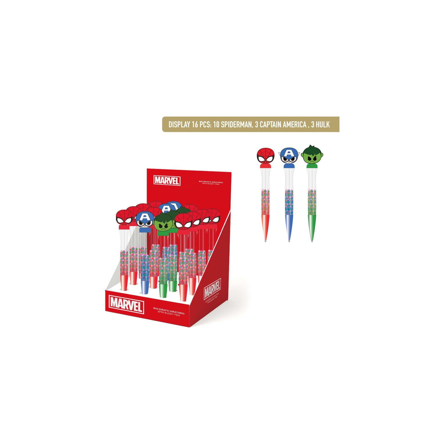 Boligrafo giratorio Vengadores Avengers Marvel surtido