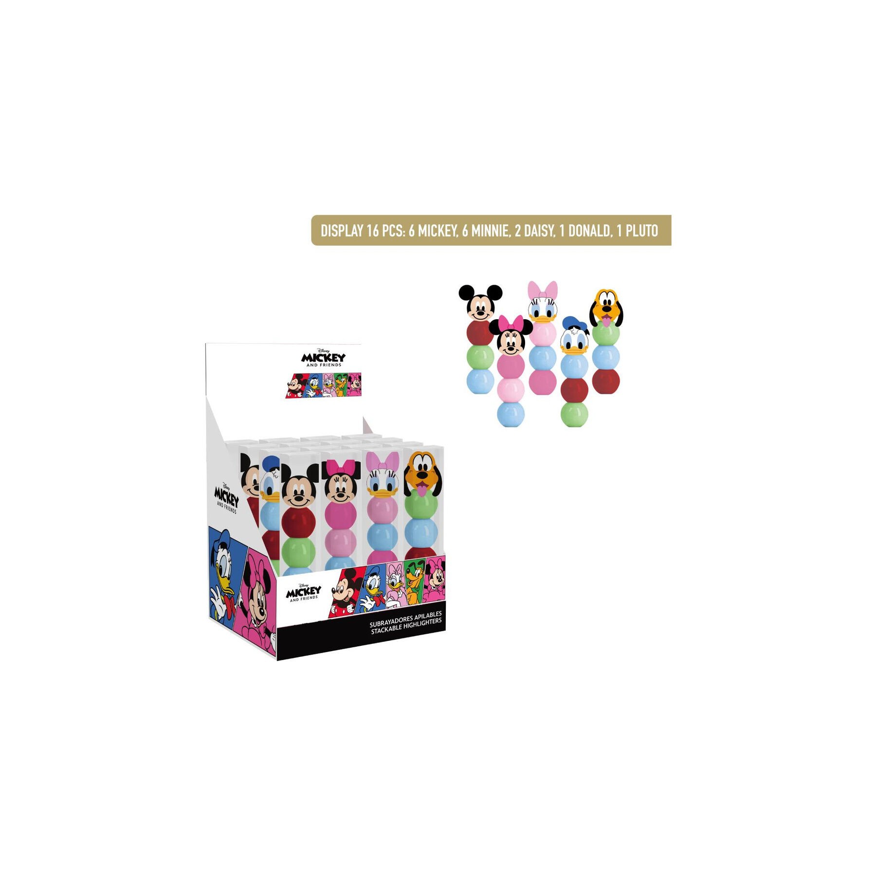 Subrayador apilable Disney surtido