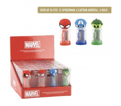 Sacapuntas contenedor Vengadores Avengers Marvel surtido
