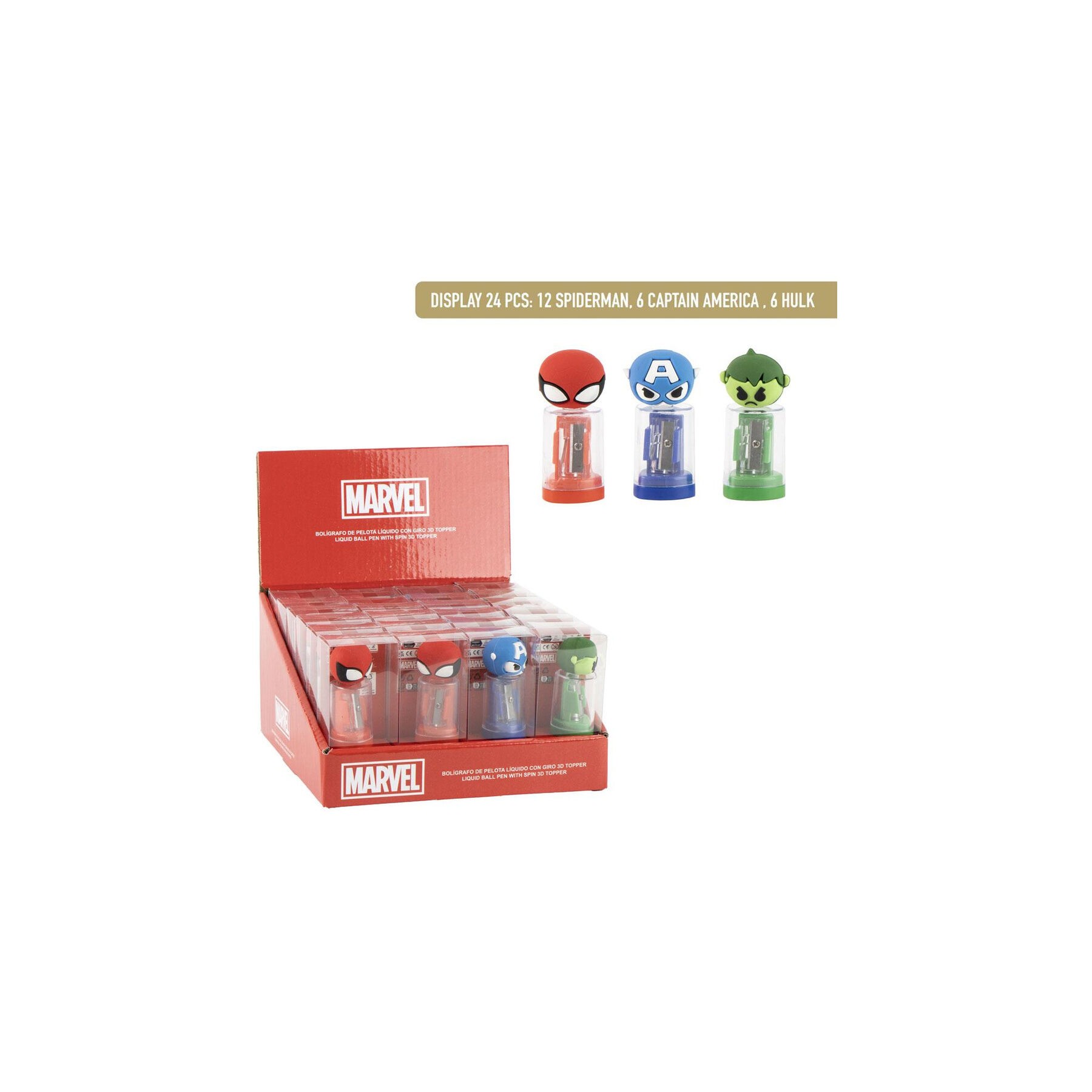 Sacapuntas contenedor Vengadores Avengers Marvel surtido