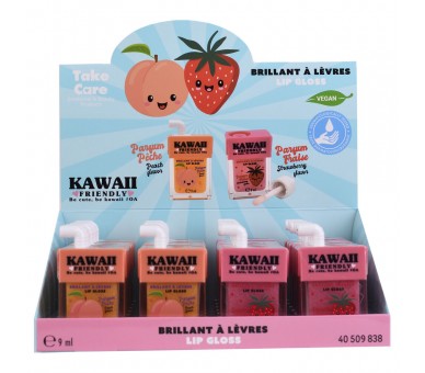 Balsamo labial + brillo Kawaii surtido