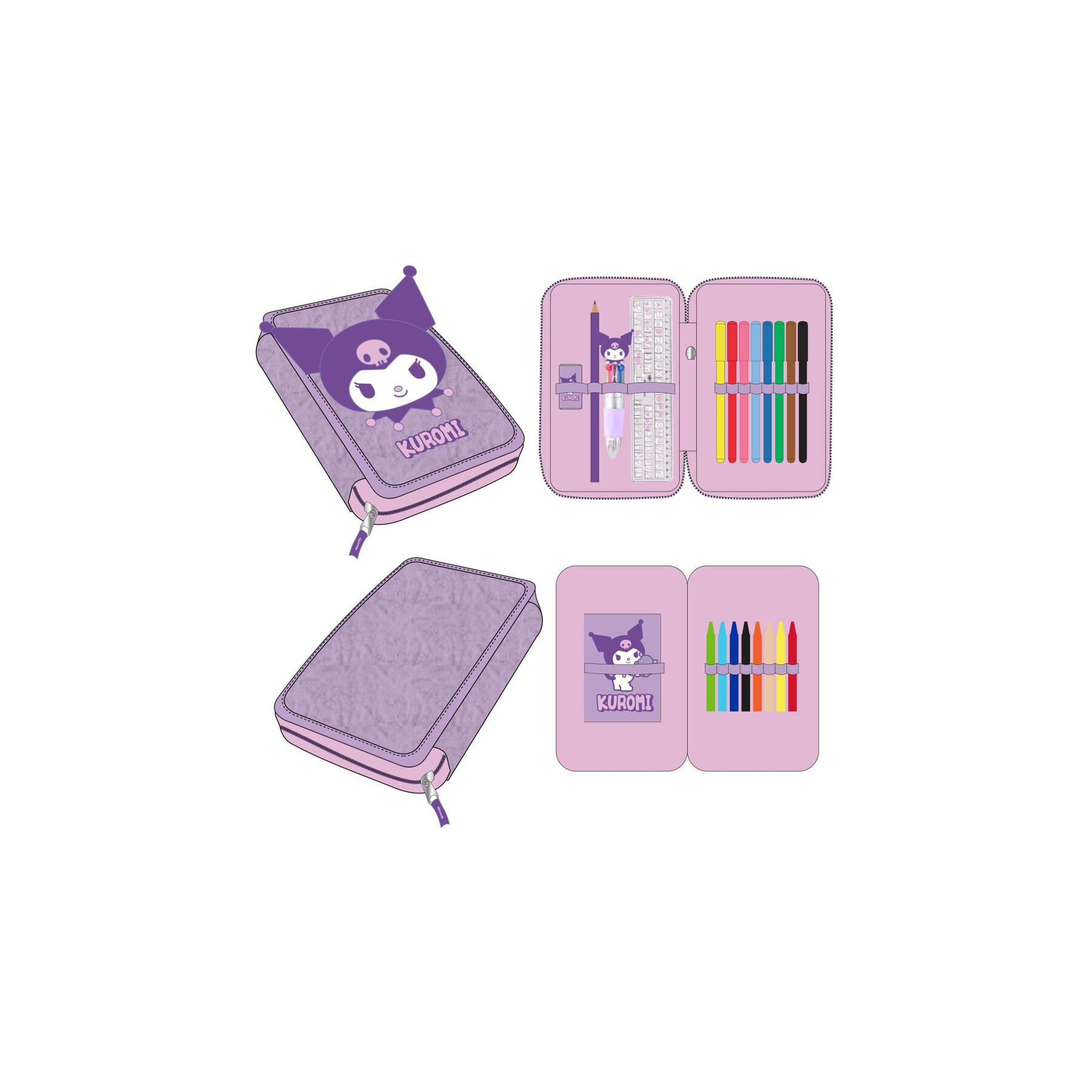 Plumier Kuromi Hello Kitty doble