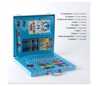 Maletin papeleria coloreable Sonic the Hedgehog