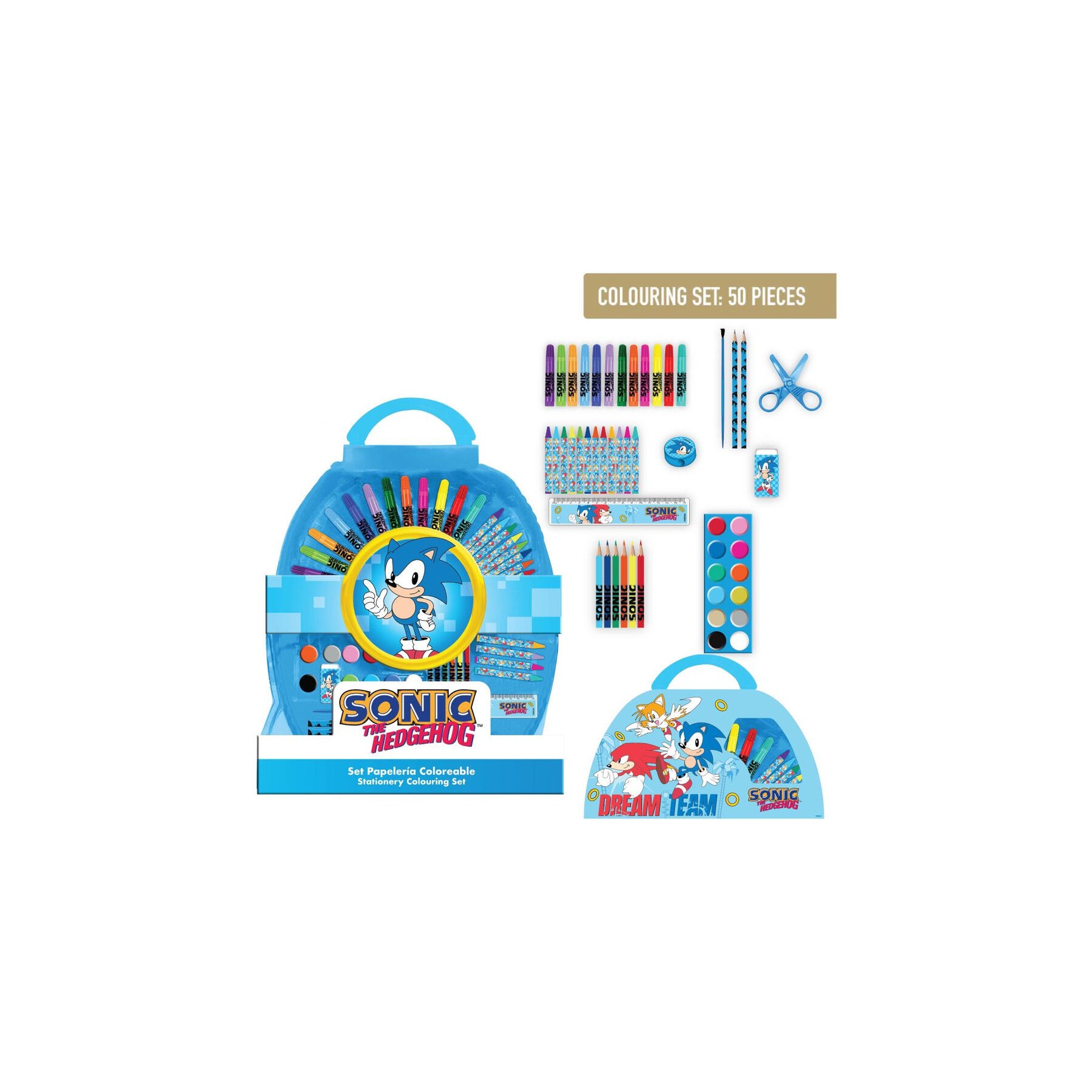Set papeleria coloreable Sonic the Hedgehog 50pzs