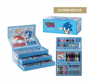Maletin papeleria coloreable Sonic the Hedgehog