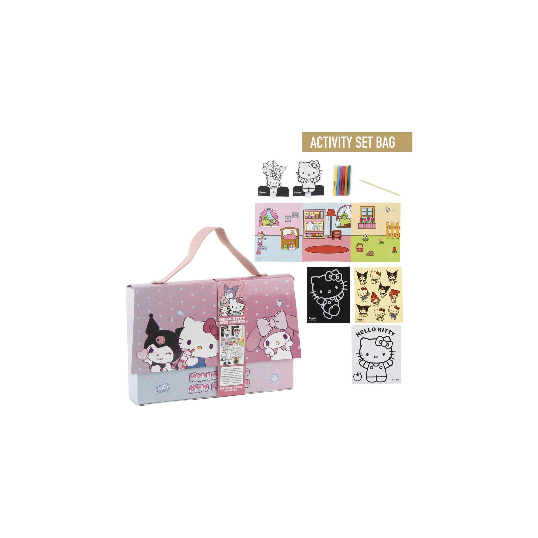 Bolso set coloreable Hello Kitty and Friends