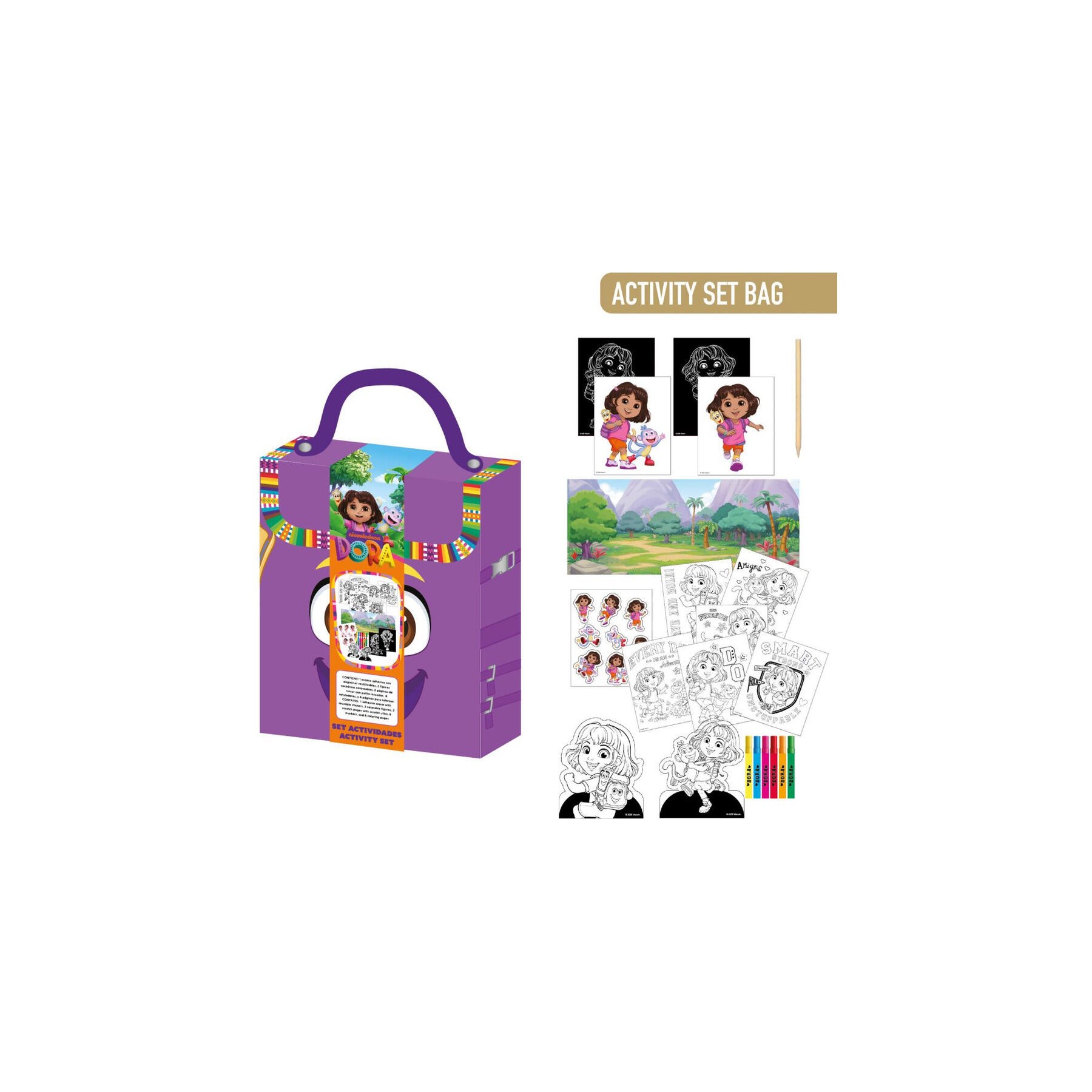 Mochila set coloreable Dora la Exploradora