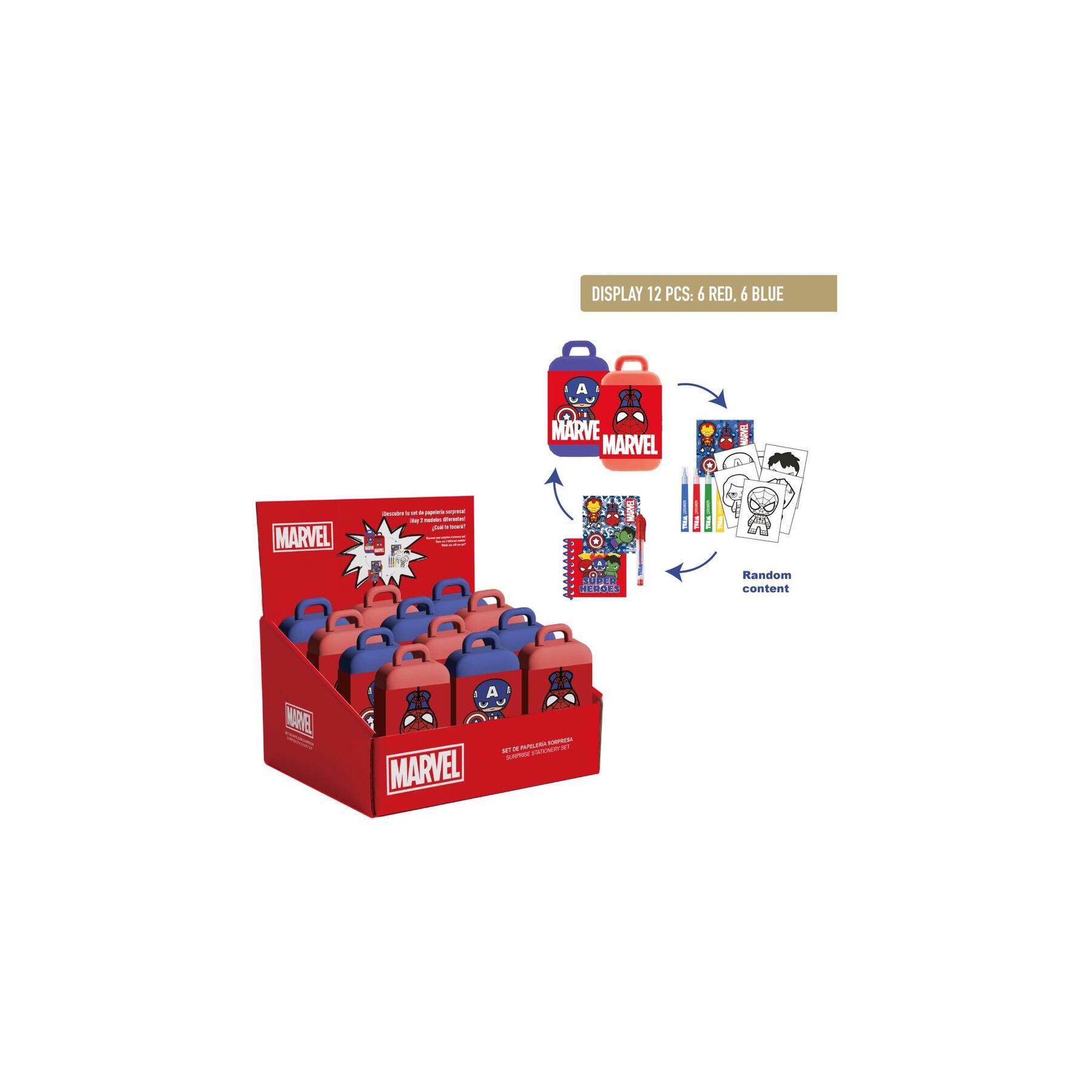 Set papeleria sorpresa Vengadores Avengers Marvel surtido