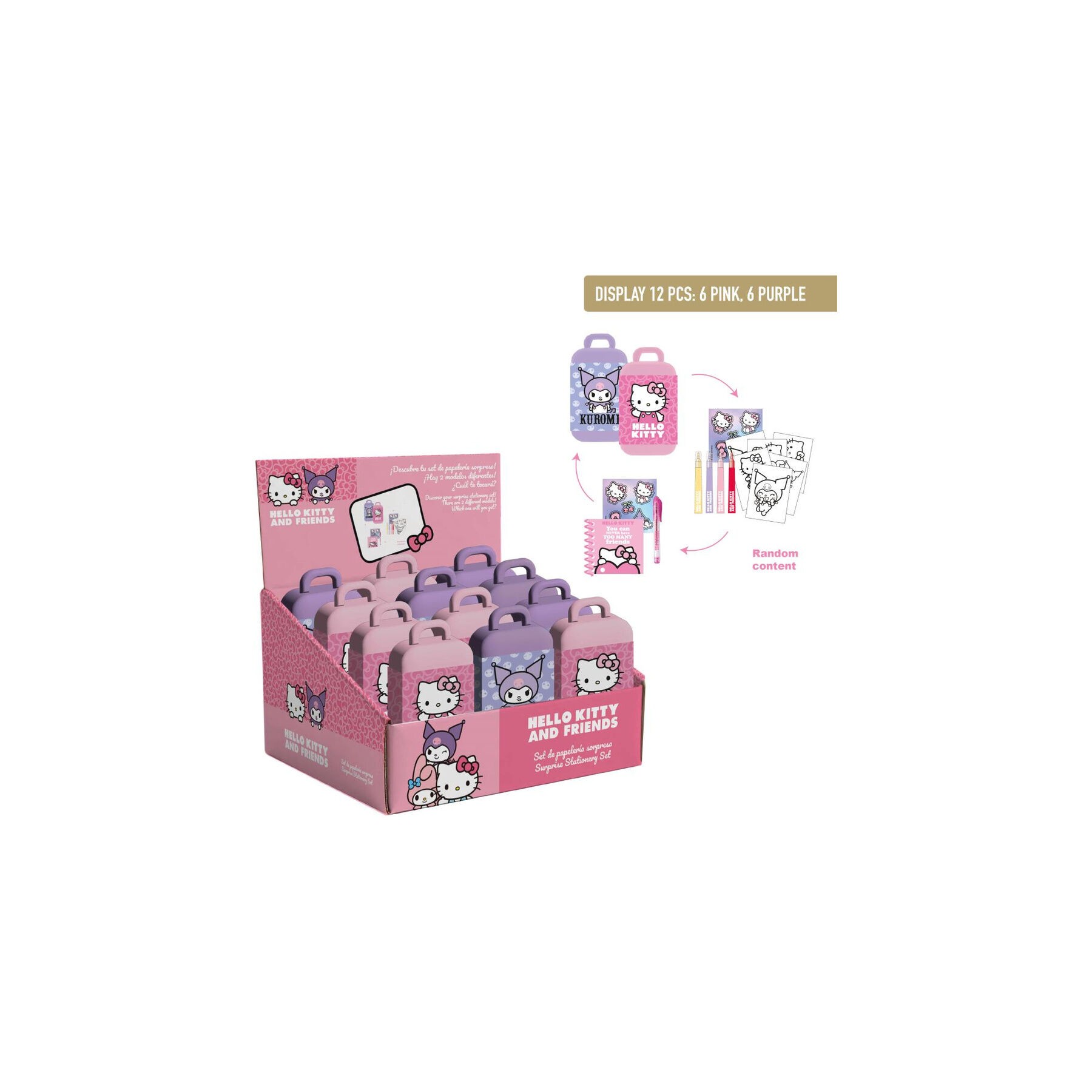 Set papeleria sorpresa Hello Kitty and Friends surtido