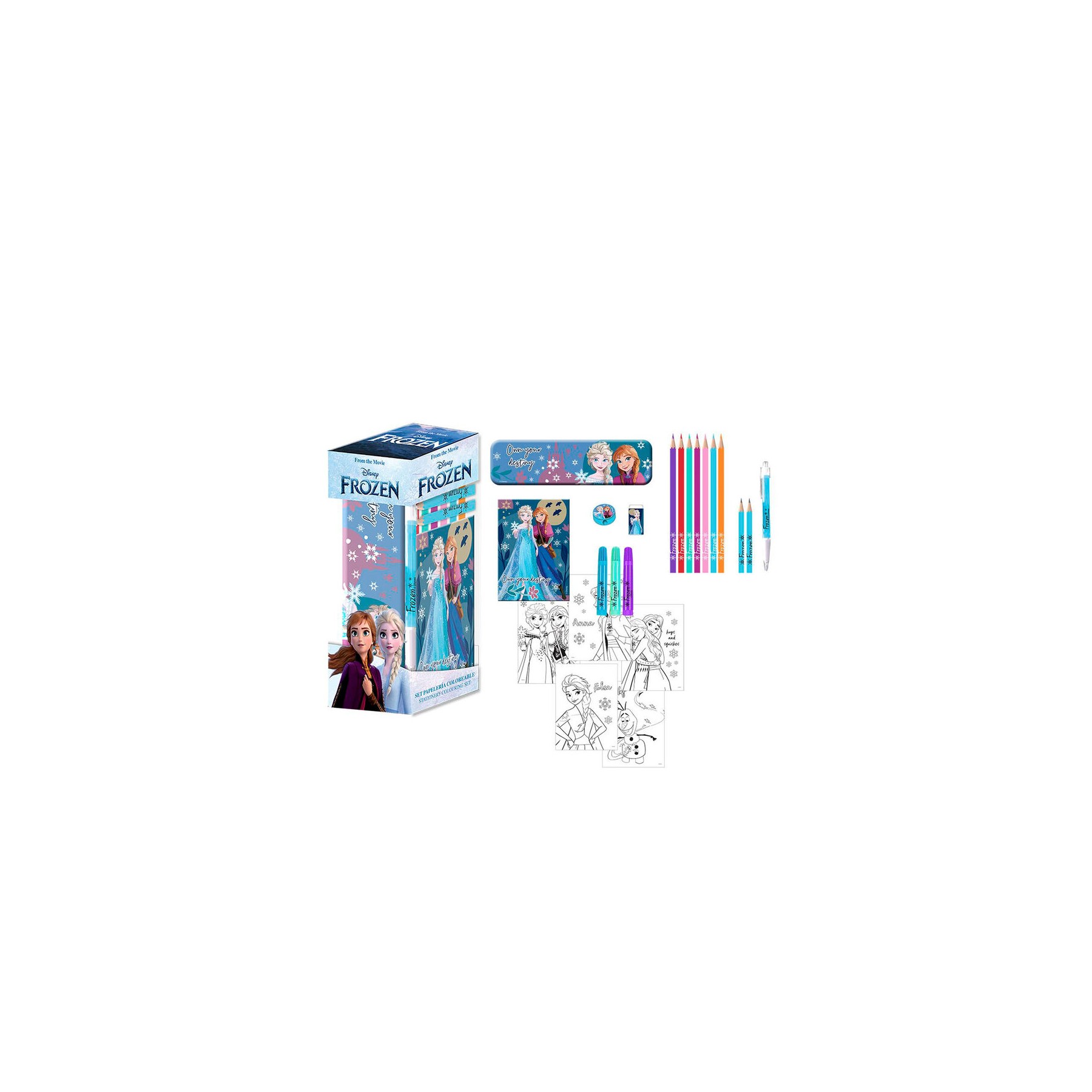 Set papeleria coloreable Frozen Disney