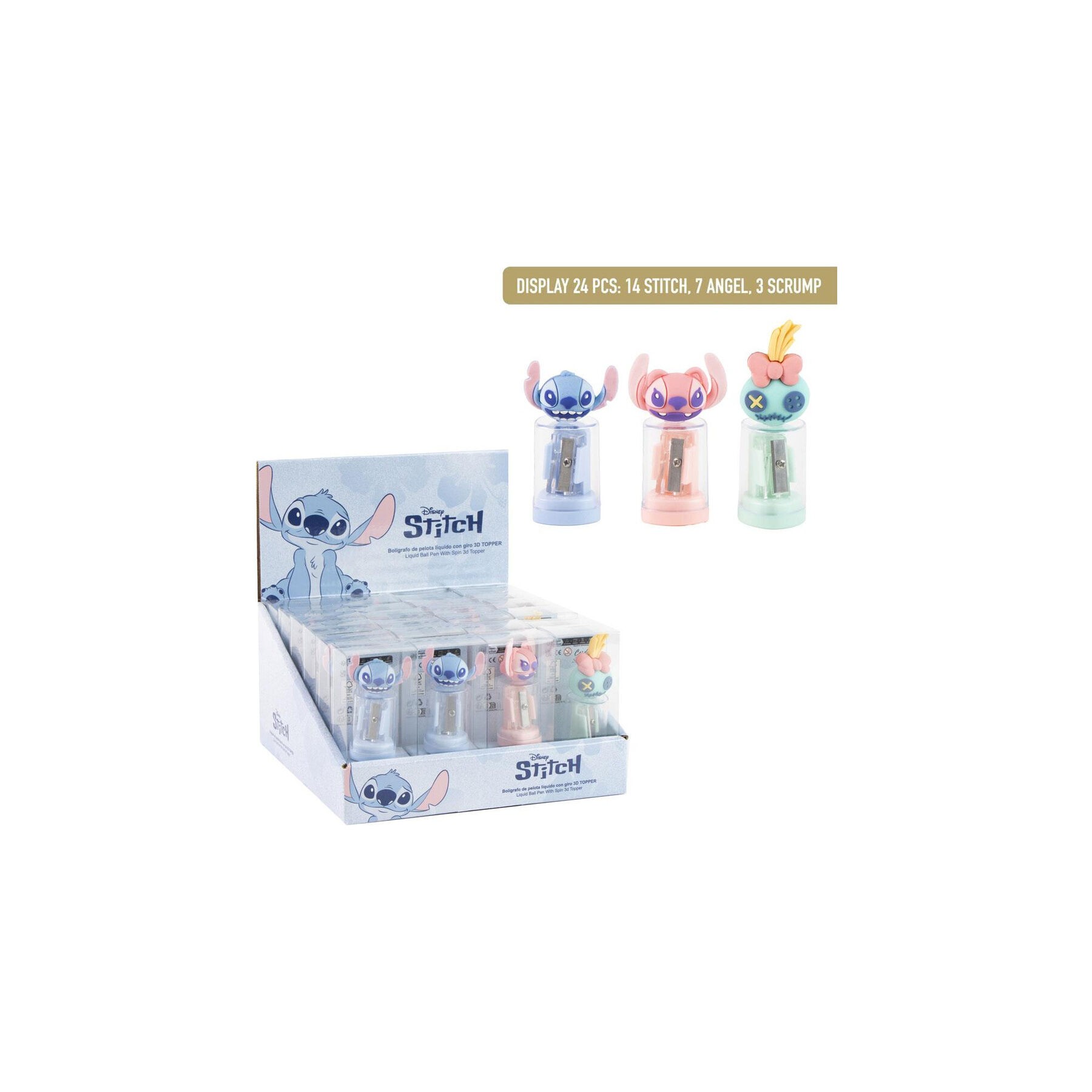 Sacapuntas contenedor Stitch Disney surtido